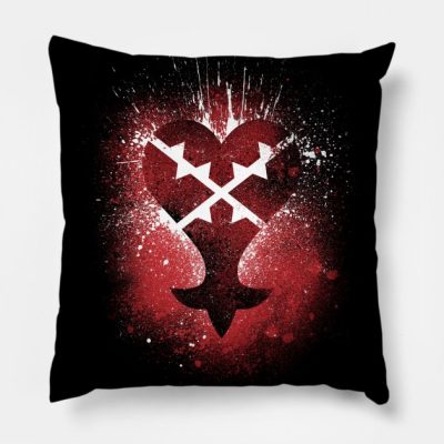 Kingdom Hearts Merch Brushed Heartless Emblem Throw Pillow Official Kingdom Hearts Merch