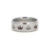 V298 Quality Stainless Steel The Kingdom Hearts Crowns Design Matte Center Black Step Men s Ring 3 - Kingdom Hearts Merch