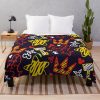 Kingdom Hearts Merch Crayon Style Pattern - Bright Throw Blanket Official Kingdom Hearts Merch