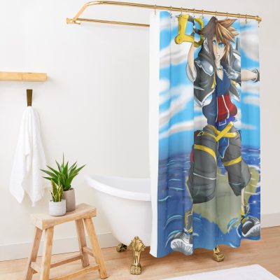 Sora'S Ready Shower Curtain Official Kingdom Hearts Merch