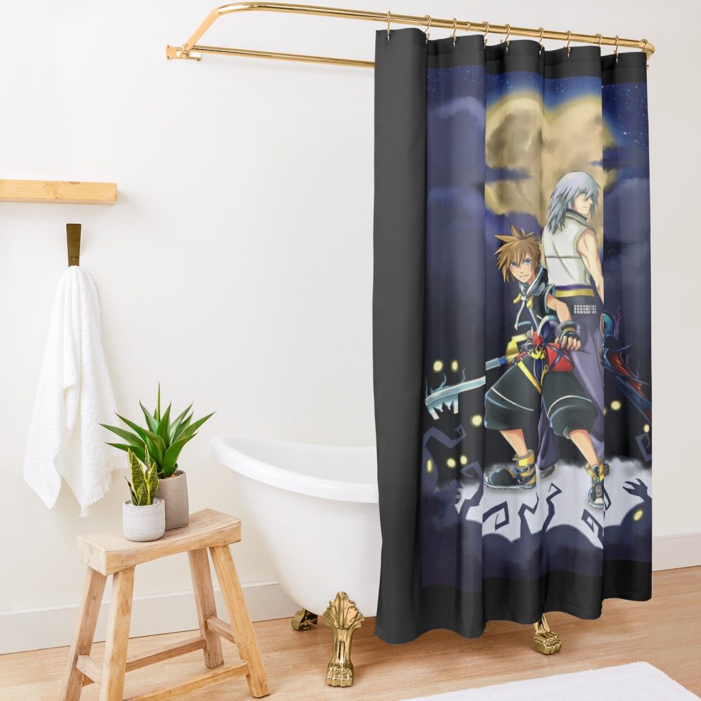 Kingdom Hearts Merch Game Shower Curtain Official Kingdom Hearts Merch
