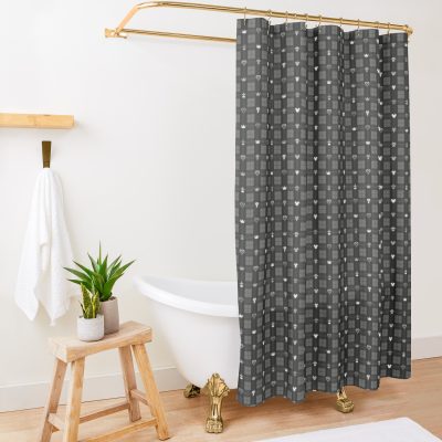 Kingdom Hearts Merch Iii - Flannel Pattern (Black) Shower Curtain Official Kingdom Hearts Merch